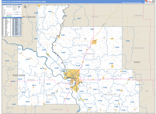 Sioux City Metro Area Wall Map